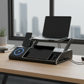 Premium multi-device desk organizer with wireless charging pad on clean UAE home office desk
