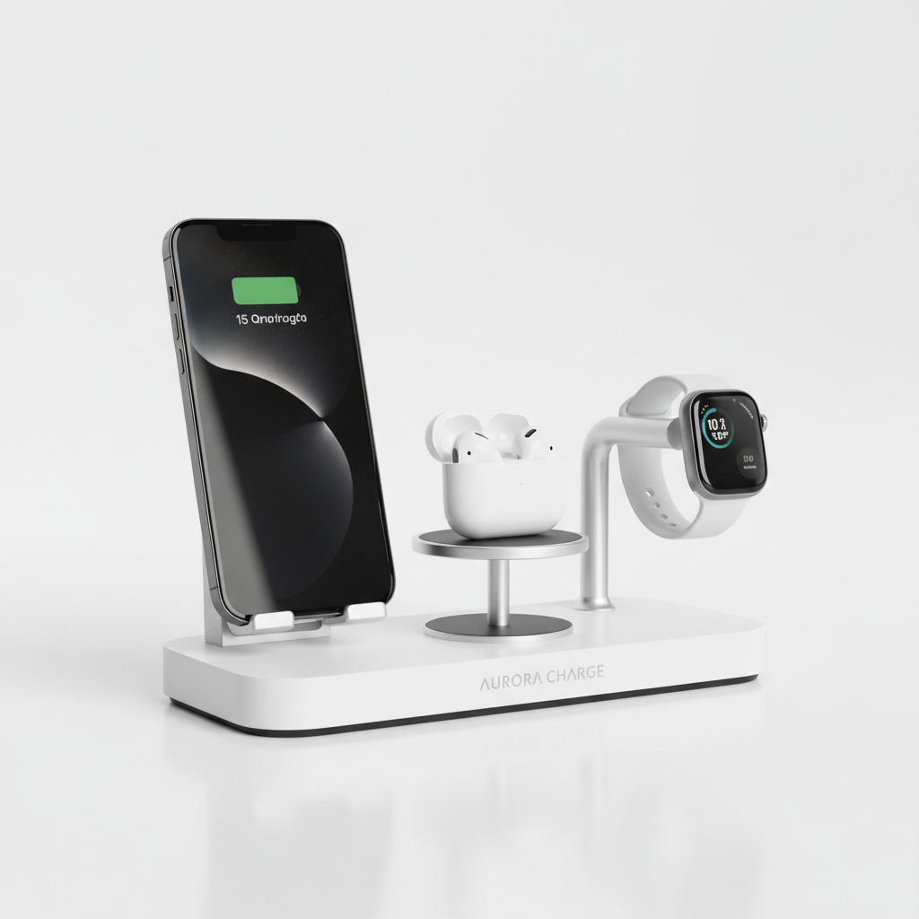 TriCharge Pro 3-in-1 Wireless Charging Station - SmartNest Arabia